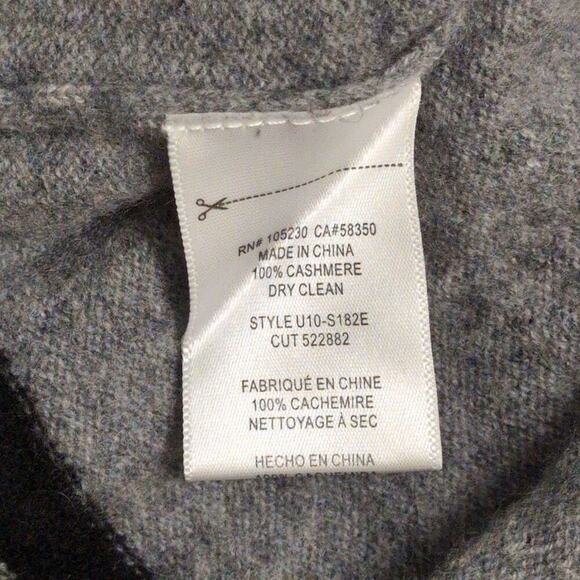 Equipment Gray Black White Striped Cashmere Long Sleeve Crew Neck Sweater Size S - Picture 5 of 7